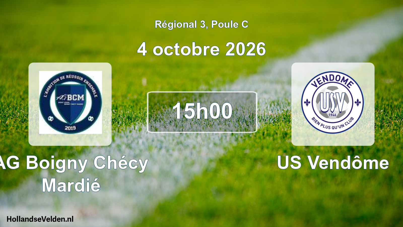 Scheduled Match: AG Boigny Chécy Mardié - US Vendôme (4 October 2026)