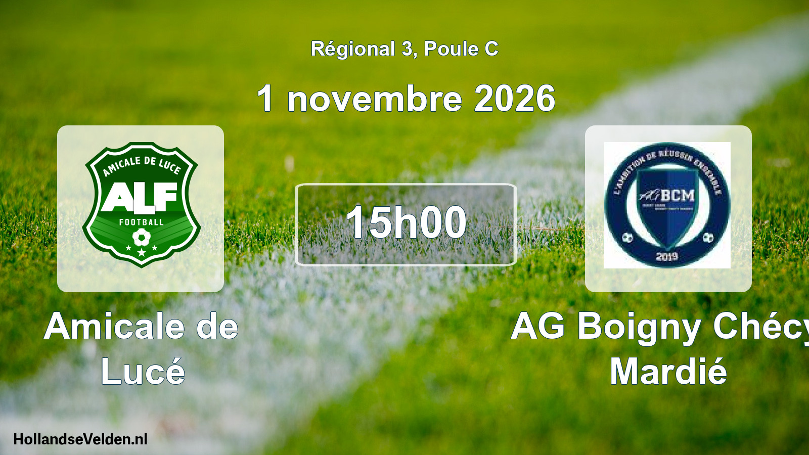 Scheduled Match: Amicale de Lucé - AG Boigny Chécy Mardié (1 November 2026)