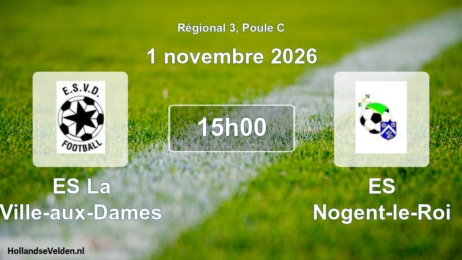 Match programmé: ES La Ville-aux-Dames - ES Nogent-le-Roi (1 novembre 2026)