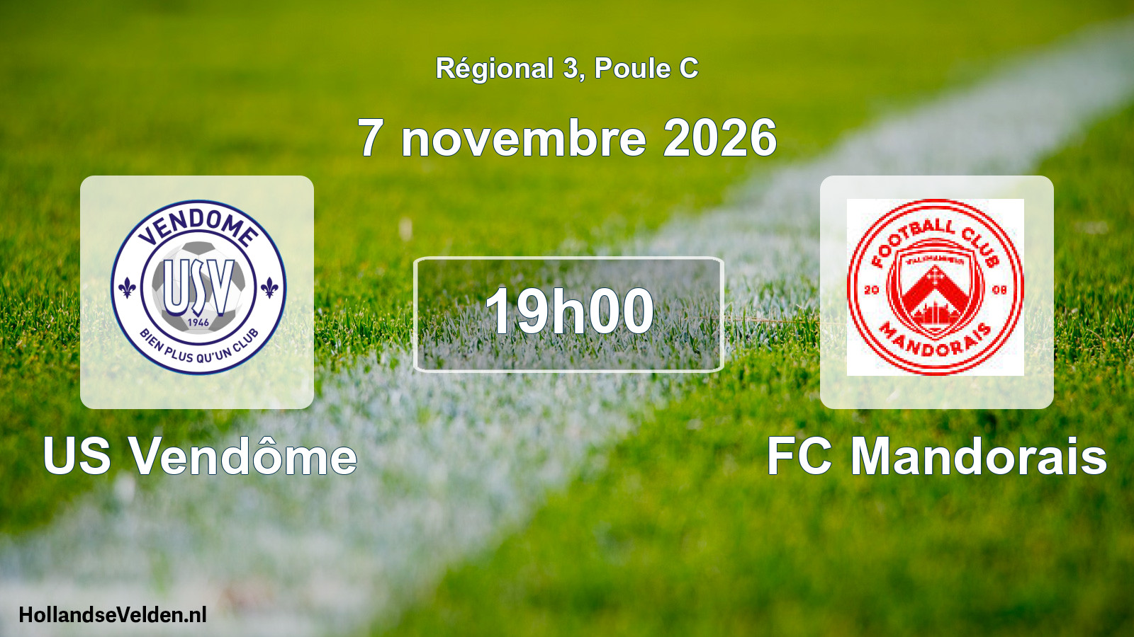 Match programmé: US Vendôme - FC Mandorais (7 novembre 2026)