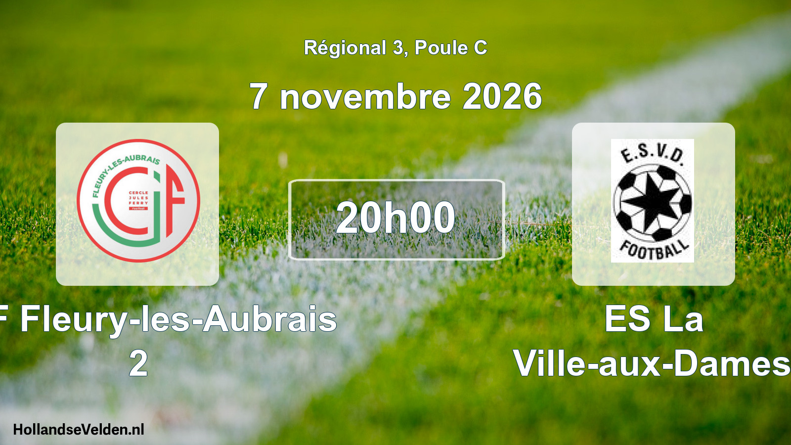 Scheduled Match: CJF Fleury-les-Aubrais 2 - ES La Ville-aux-Dames (7 November 2026)