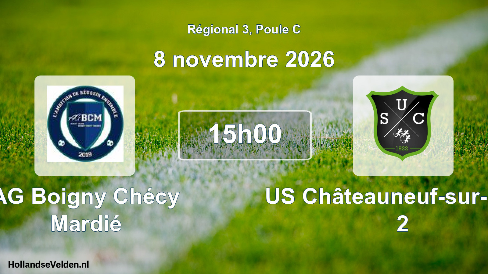 Scheduled Match: AG Boigny Chécy Mardié - US Châteauneuf-sur-Loire 2 (8 November 2026)