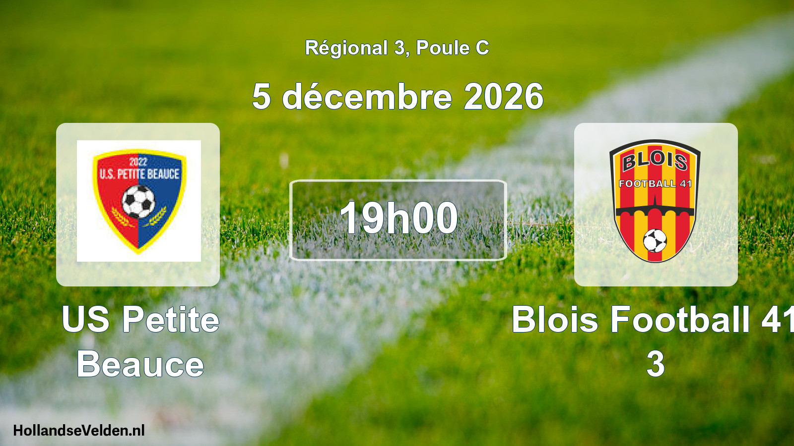 Scheduled Match: US Petite Beauce - Blois Football 41 3 (5 December 2026)
