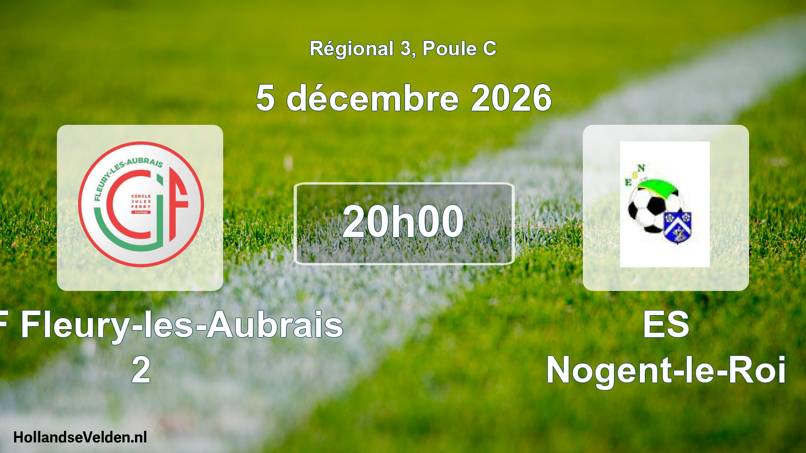Match programmé: CJF Fleury-les-Aubrais 2 - ES Nogent-le-Roi (5 décembre 2026)