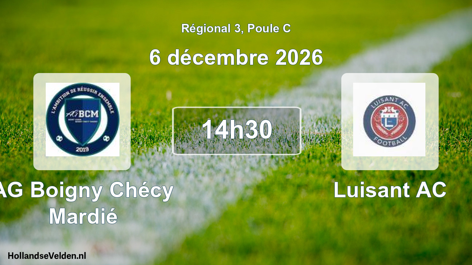 Scheduled Match: AG Boigny Chécy Mardié - Luisant AC (6 December 2026)