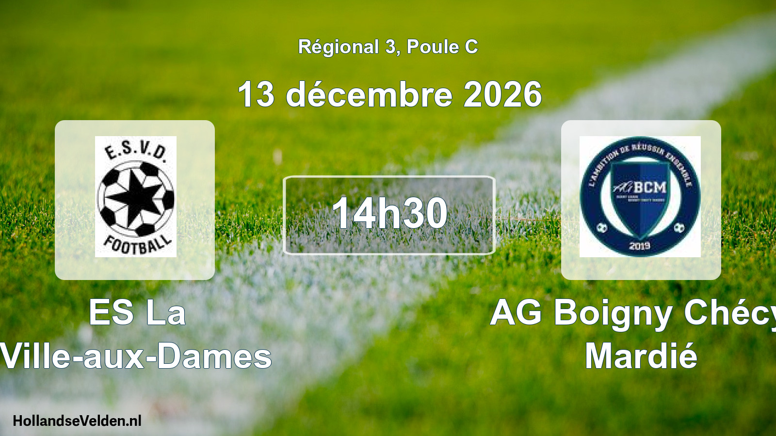Scheduled Match: ES La Ville-aux-Dames - AG Boigny Chécy Mardié (13 December 2026)
