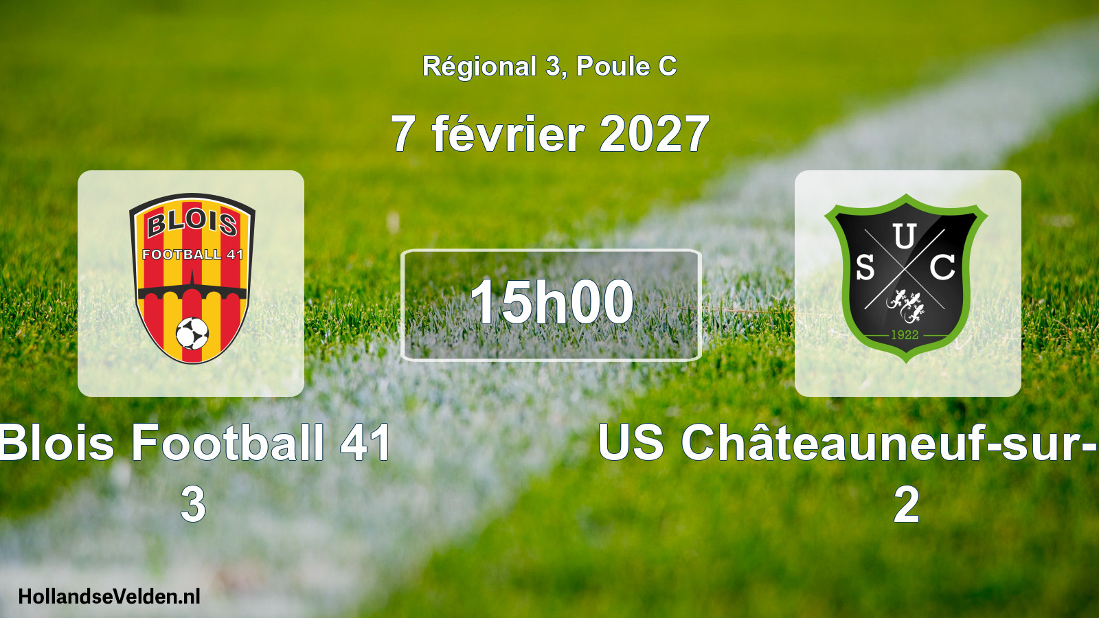 Match programmé: Blois Football 41 3 - US Châteauneuf-sur-Loire 2 (7 février 2027)