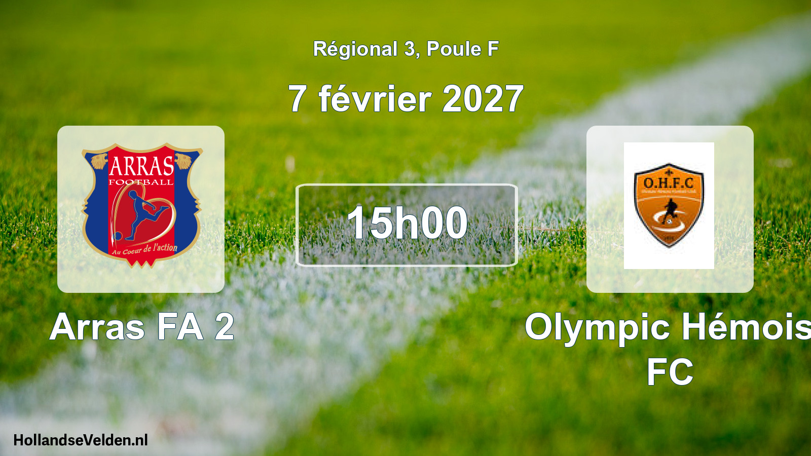 Scheduled Match: Arras FA 2 - Olympic Hémois FC (7 February 2027)