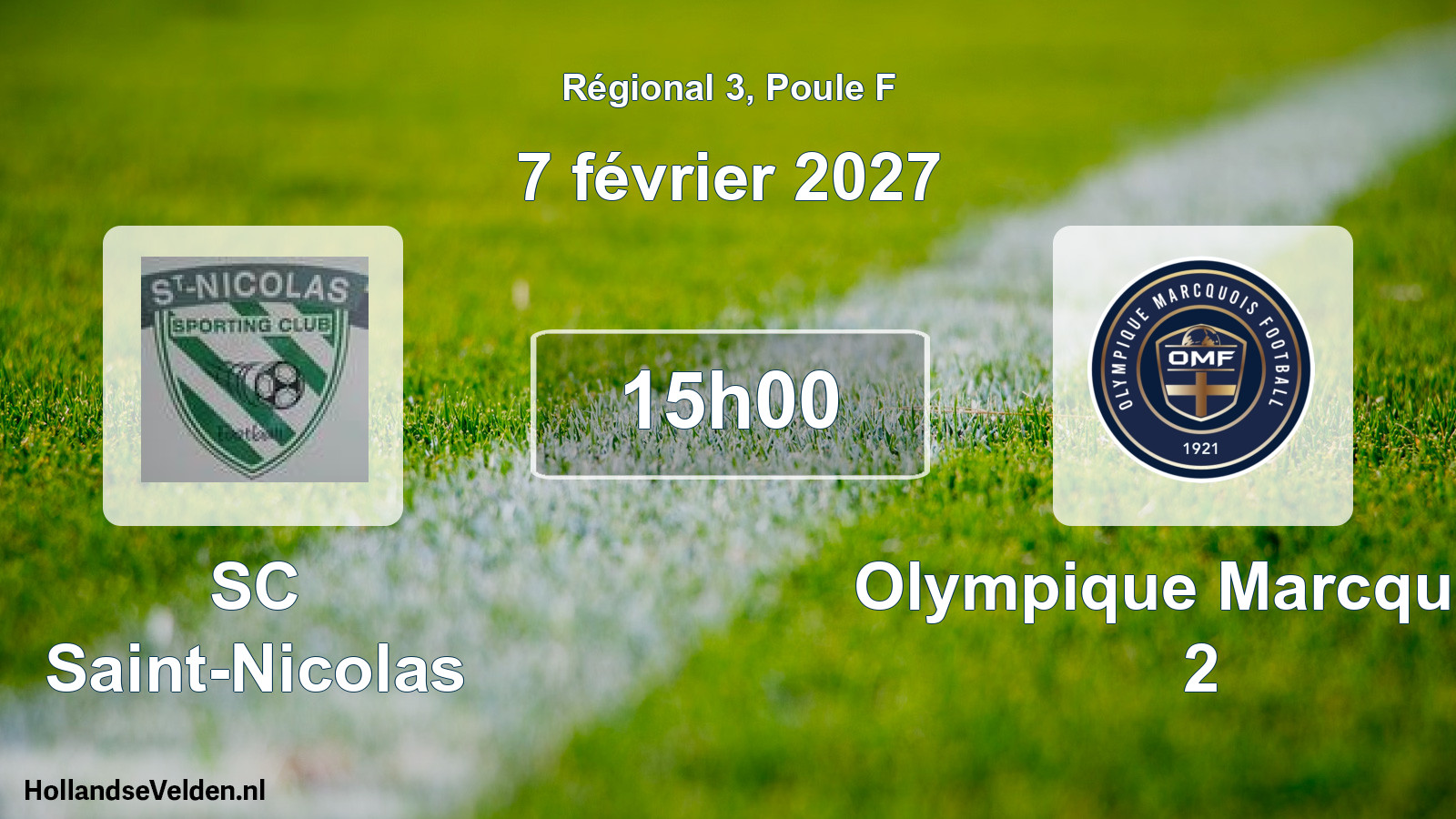 Scheduled Match: SC Saint-Nicolas - Olympique Marcquois 2 (7 February 2027)