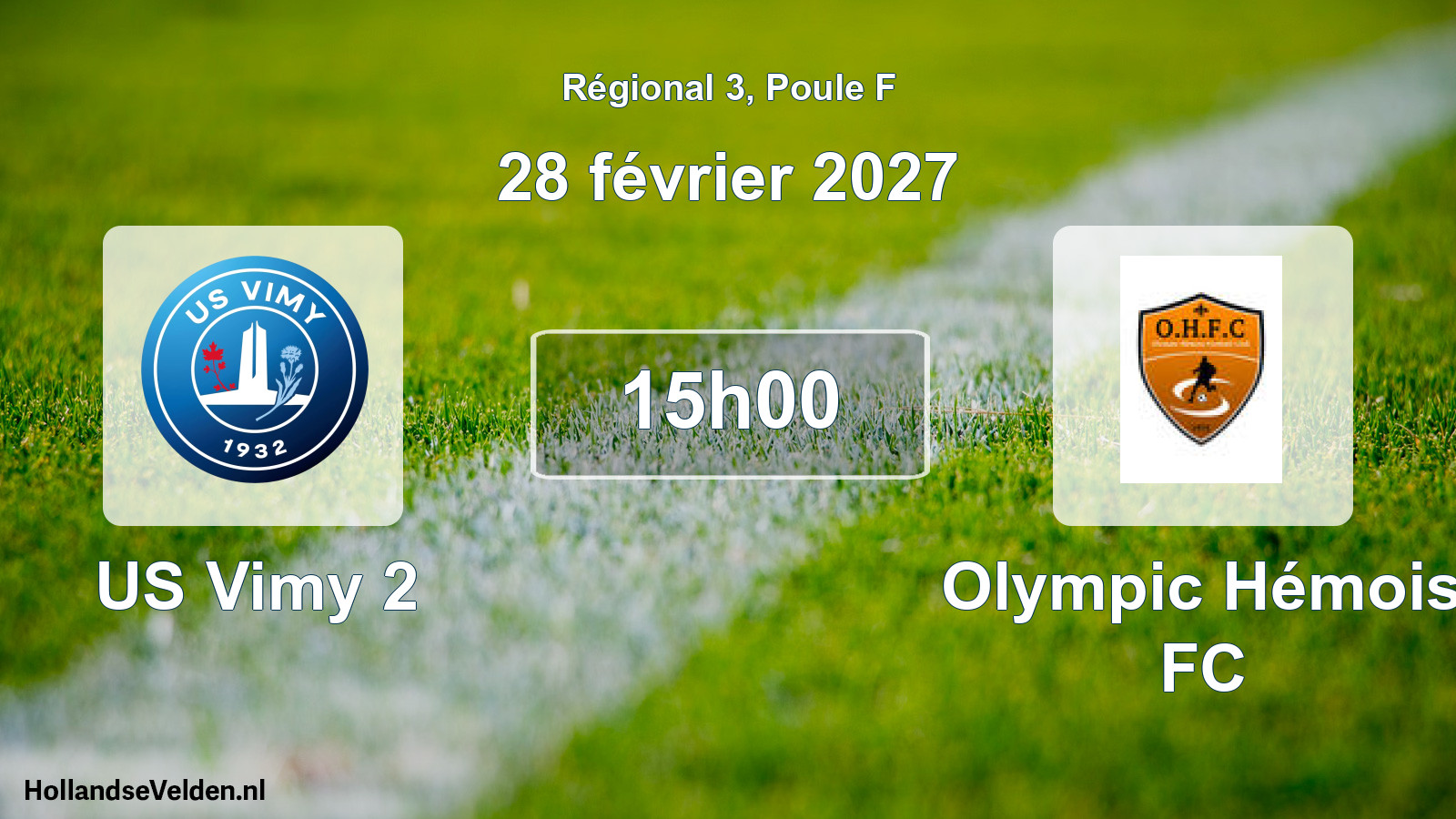 Geplande wedstrijd: US Vimy 2 - Olympic Hémois FC (28 februari 2027)