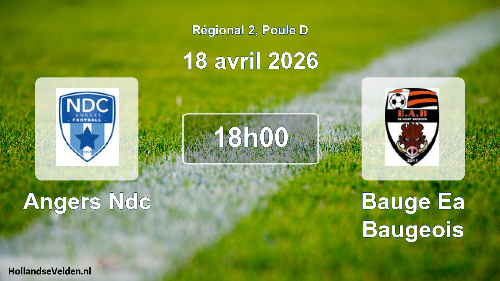 Geplande wedstrijd: Angers Ndc - Bauge Ea Baugeois (18 avril 2026)