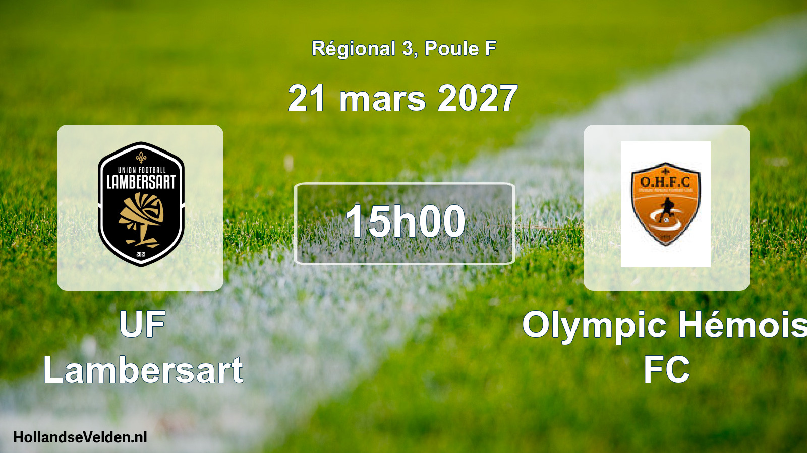 Scheduled Match: UF Lambersart - Olympic Hémois FC (21 March 2027)