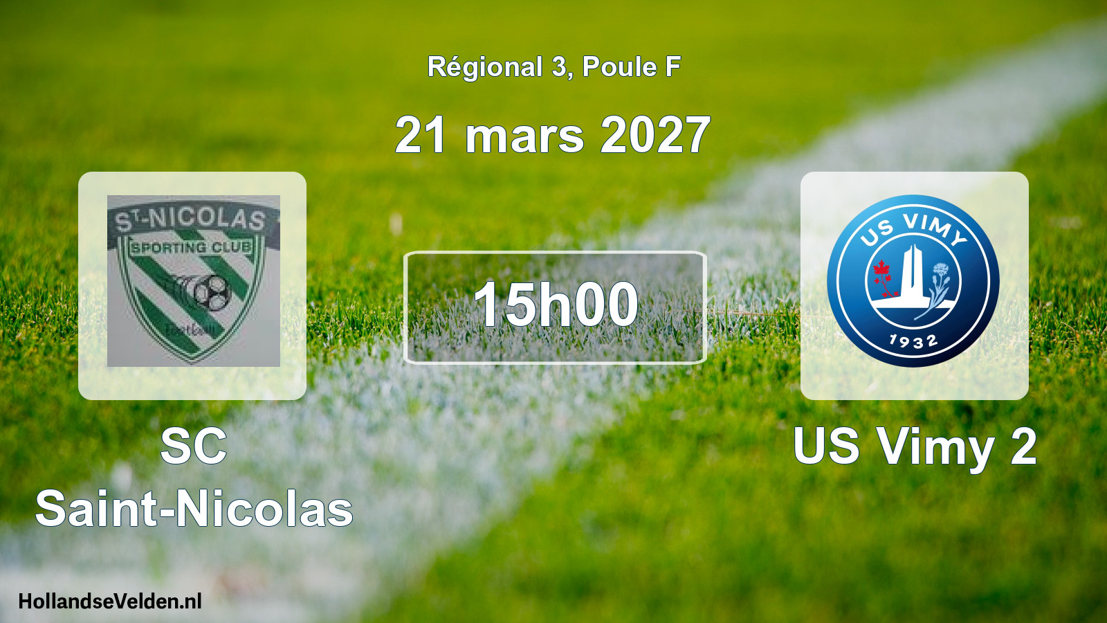 Geplande wedstrijd: SC Saint-Nicolas - US Vimy 2 (21 maart 2027)
