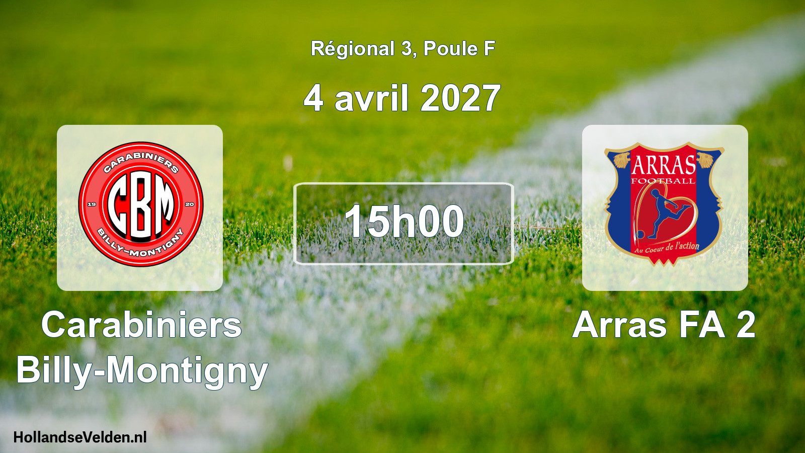 Scheduled Match: Carabiniers Billy-Montigny - Arras FA 2 (4 April 2027)