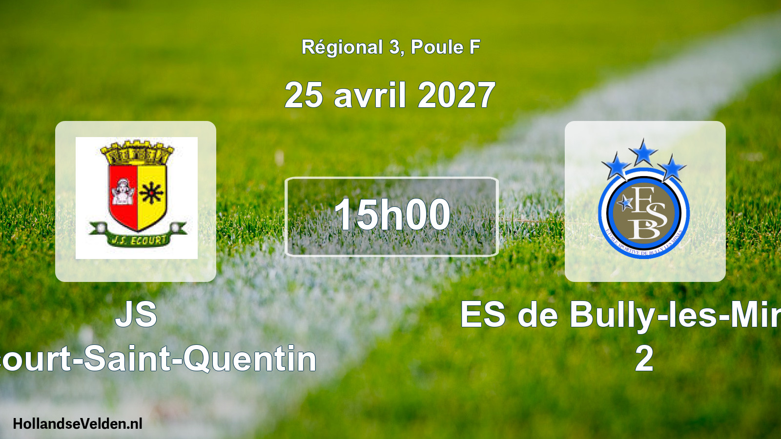 Scheduled Match: JS Écourt-Saint-Quentin - ES de Bully-les-Mines 2 (25 April 2027)