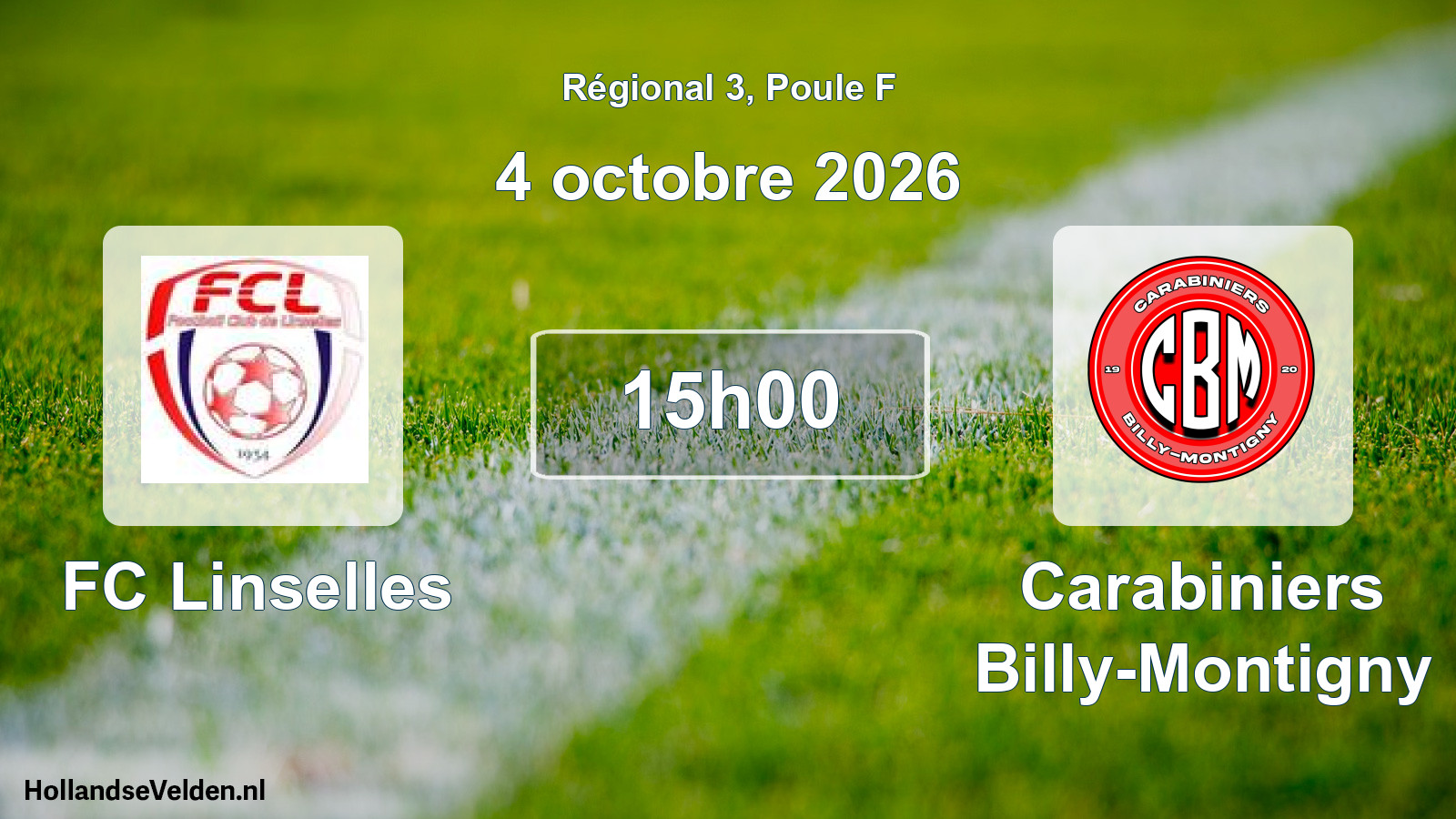 Scheduled Match: FC Linselles - Carabiniers Billy-Montigny (4 October 2026)