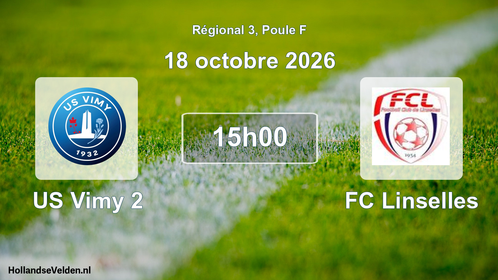 Geplande wedstrijd: US Vimy 2 - FC Linselles (18 oktober 2026)