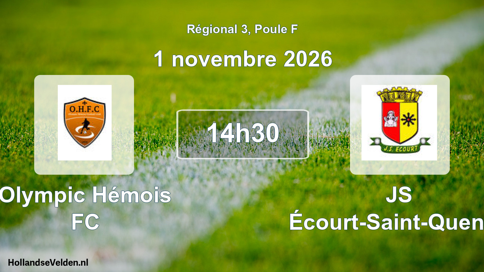 Scheduled Match: Olympic Hémois FC - JS Écourt-Saint-Quentin (1 November 2026)