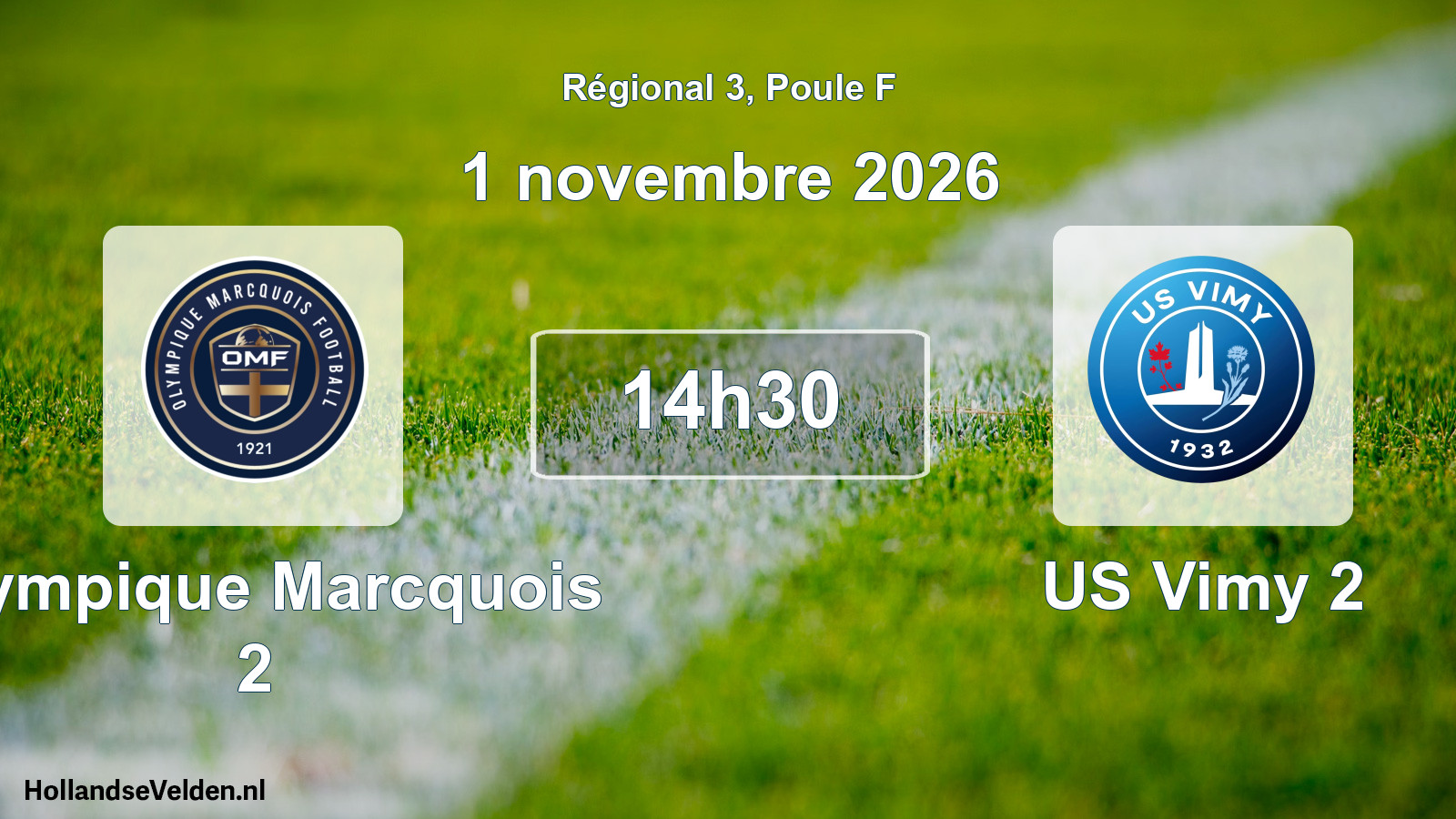 Geplande wedstrijd: Olympique Marcquois 2 - US Vimy 2 (1 november 2026)