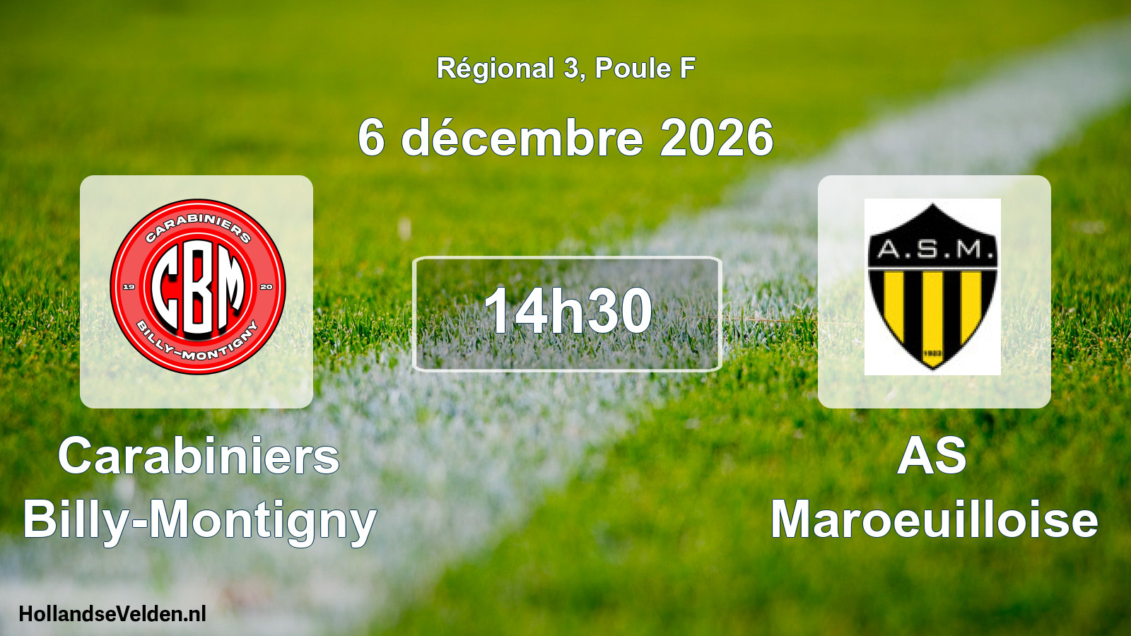 Scheduled Match: Carabiniers Billy-Montigny - AS Maroeuilloise (6 December 2026)