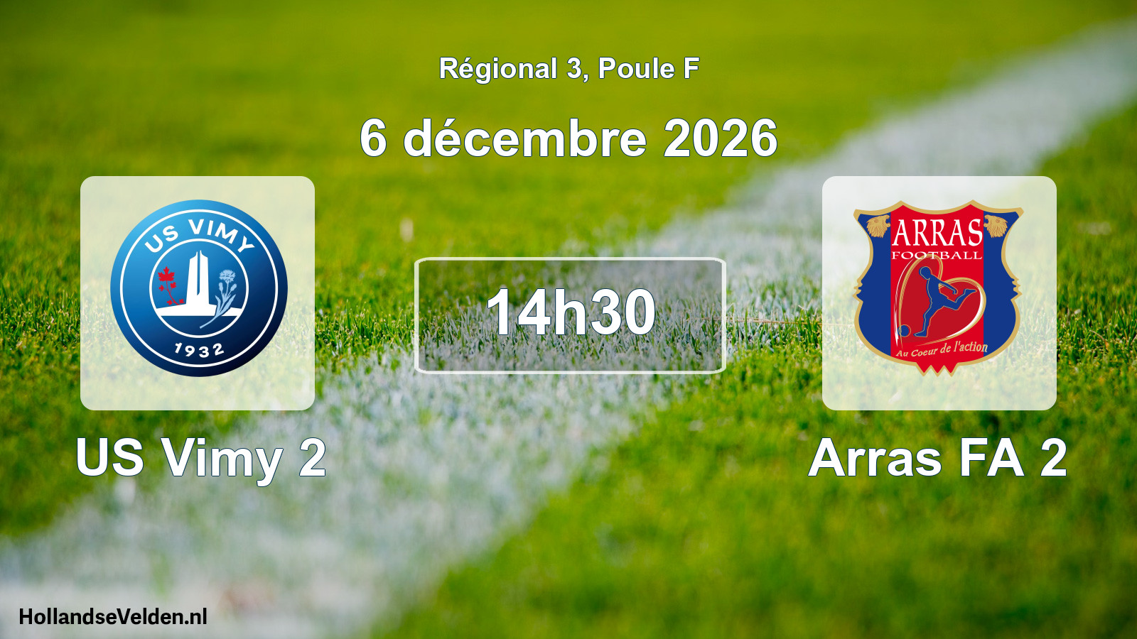 Scheduled Match: US Vimy 2 - Arras FA 2 (6 December 2026)