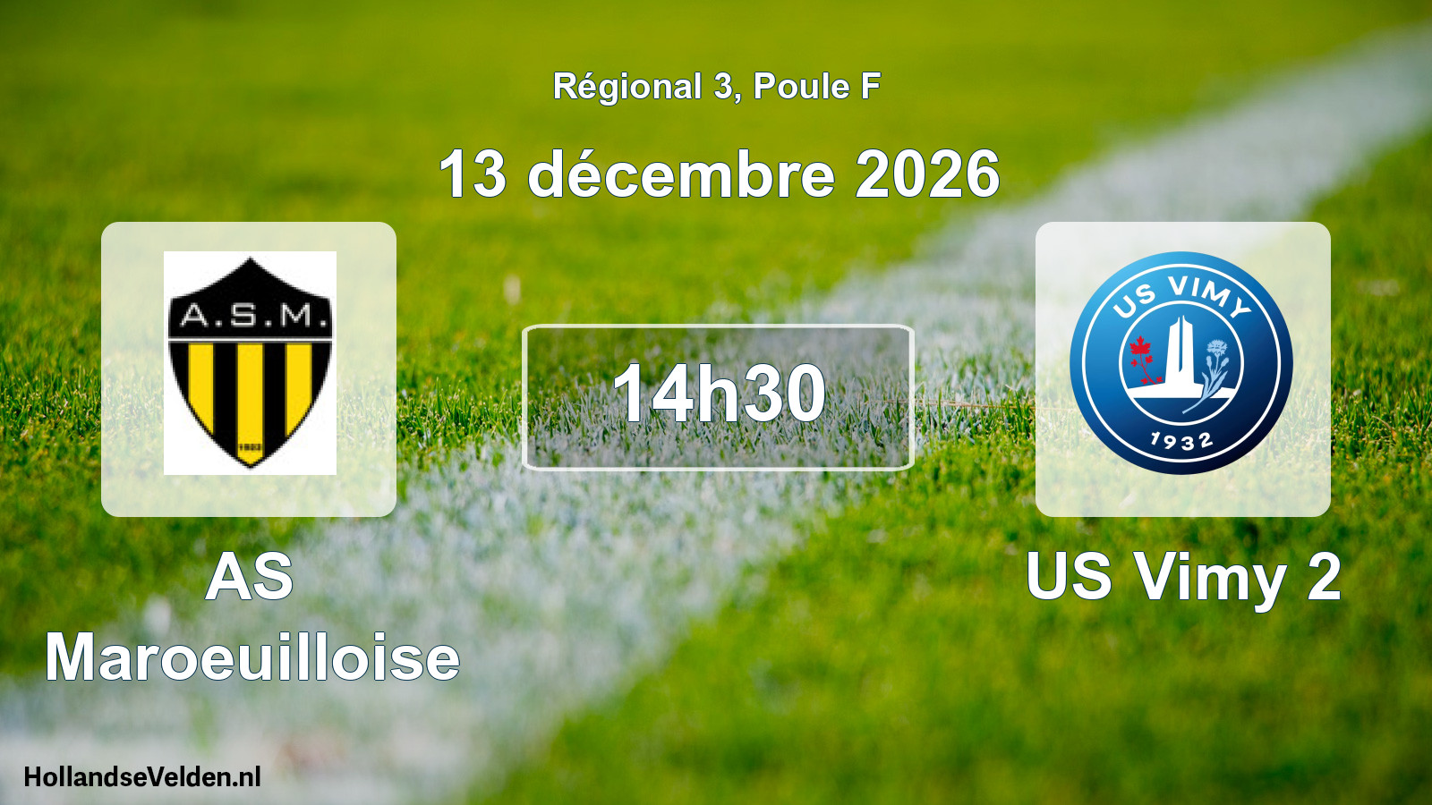 Scheduled Match: AS Maroeuilloise - US Vimy 2 (13 December 2026)