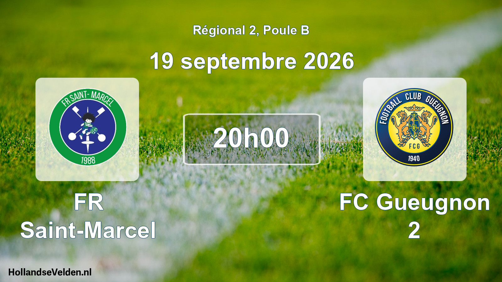 Geplande wedstrijd: FR Saint-Marcel - FC Gueugnon 2 (19 september 2026)