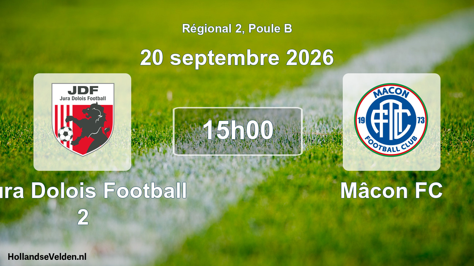 Scheduled Match: Jura Dolois Football 2 - Mâcon FC (20 September 2026)