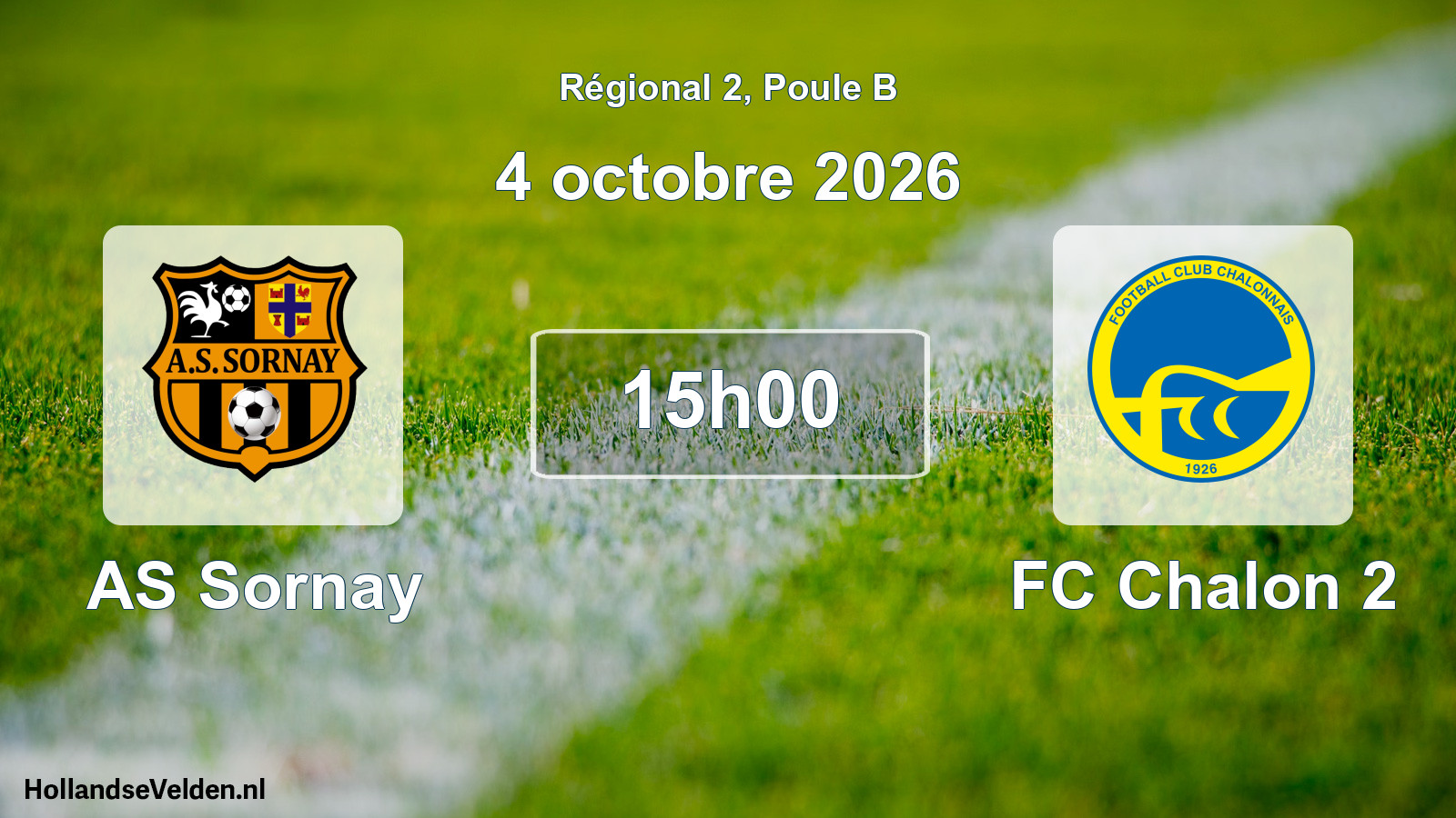Match programmé: AS Sornay - FC Chalon 2 (4 octobre 2026)