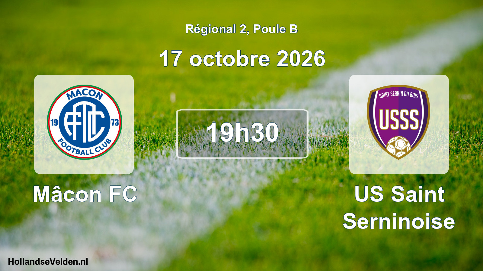 Match programmé: Mâcon FC - US Saint Serninoise (17 octobre 2026)