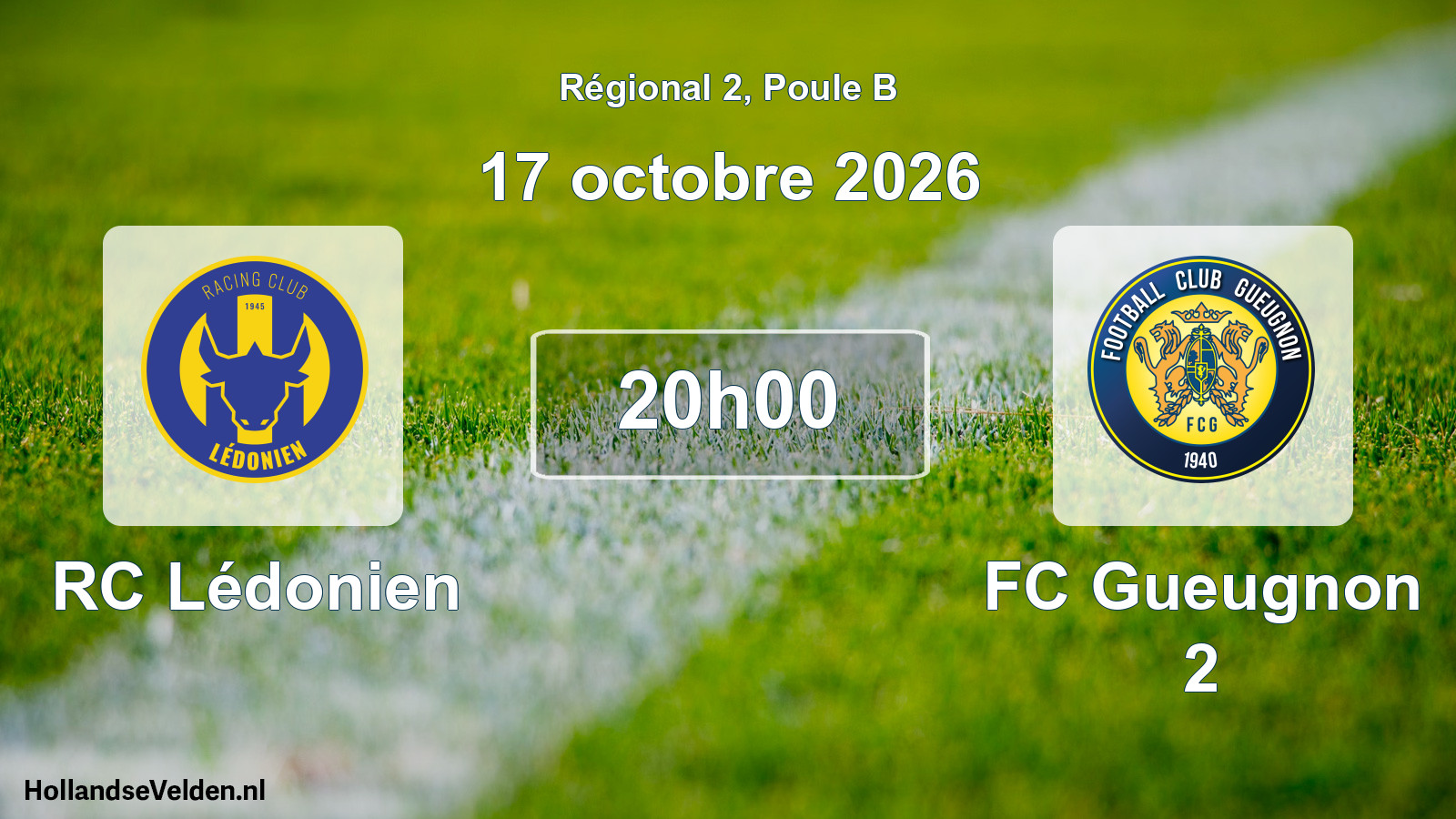 Geplande wedstrijd: RC Lédonien - FC Gueugnon 2 (17 oktober 2026)