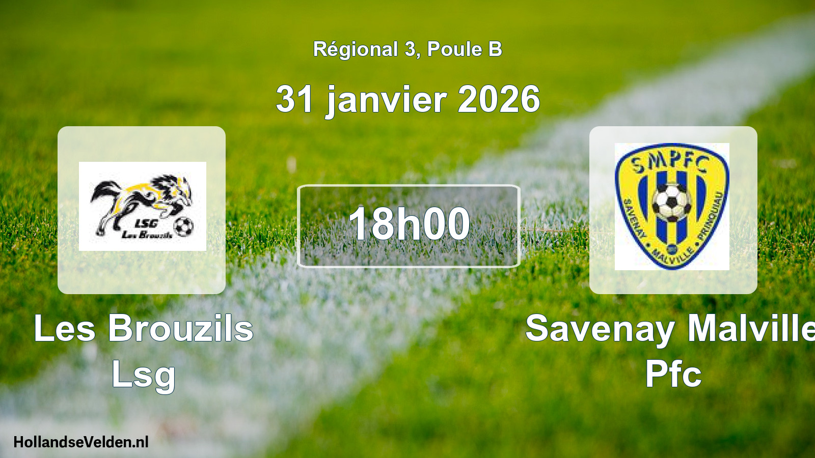 Geplande wedstrijd: Les Brouzils Lsg - Savenay Malville Pfc (31 januari 2026)