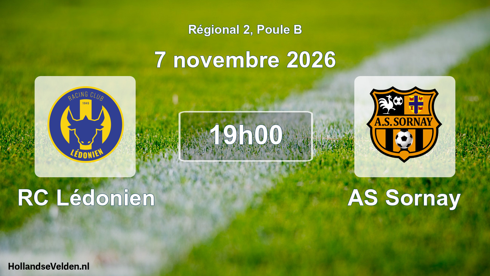 Match programmé: RC Lédonien - AS Sornay (7 novembre 2026)
