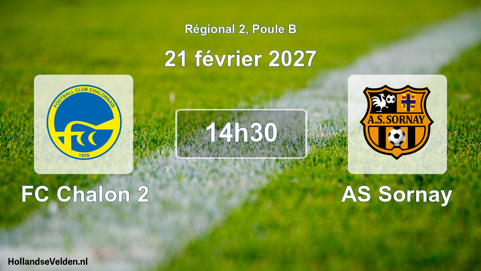 Match programmé: FC Chalon 2 - AS Sornay (21 février 2027)