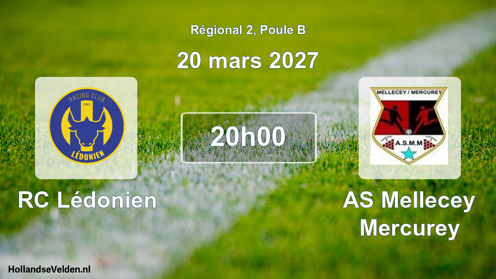 Match programmé: RC Lédonien - AS Mellecey Mercurey (20 mars 2027)