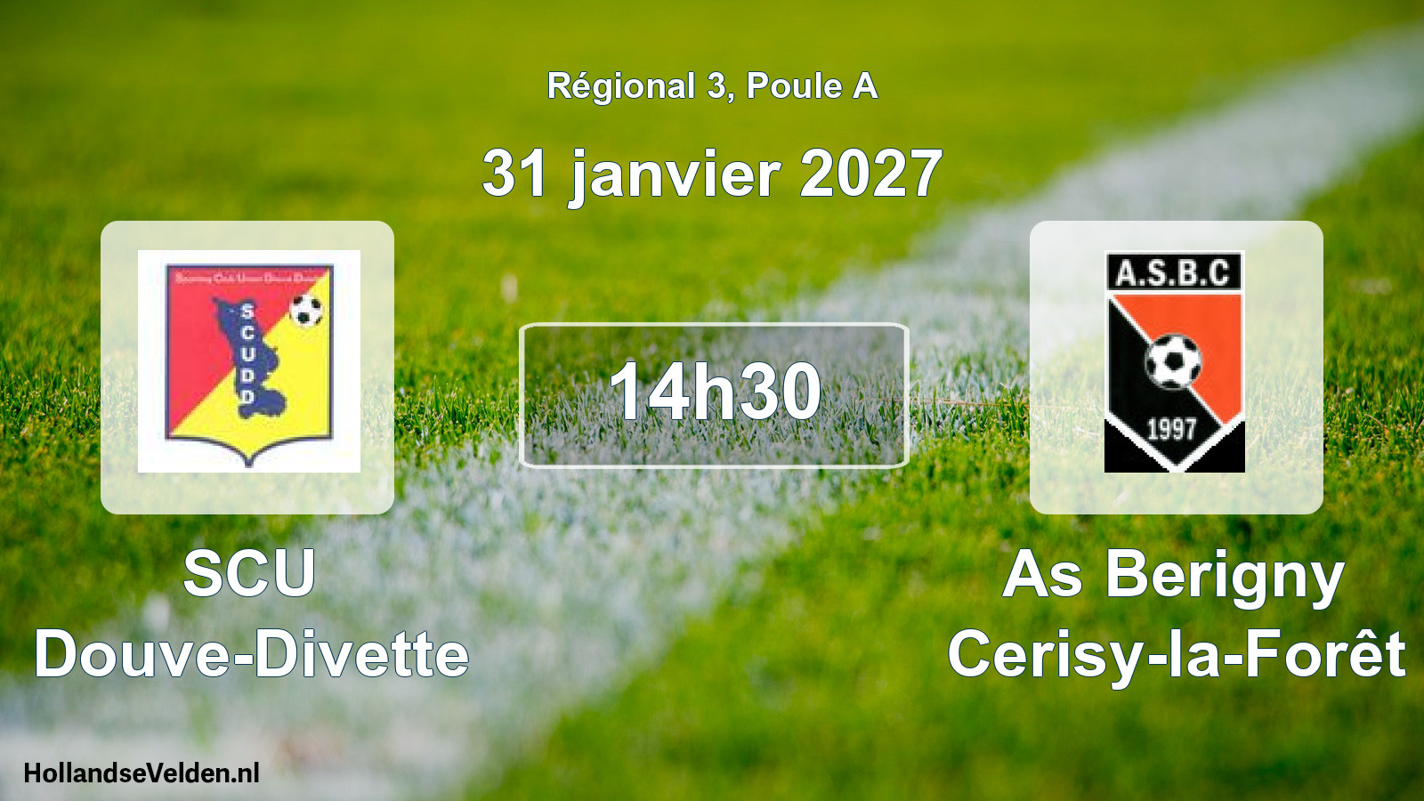 Scheduled Match: SCU Douve-Divette - As Berigny Cerisy-la-Forêt (31 January 2027)