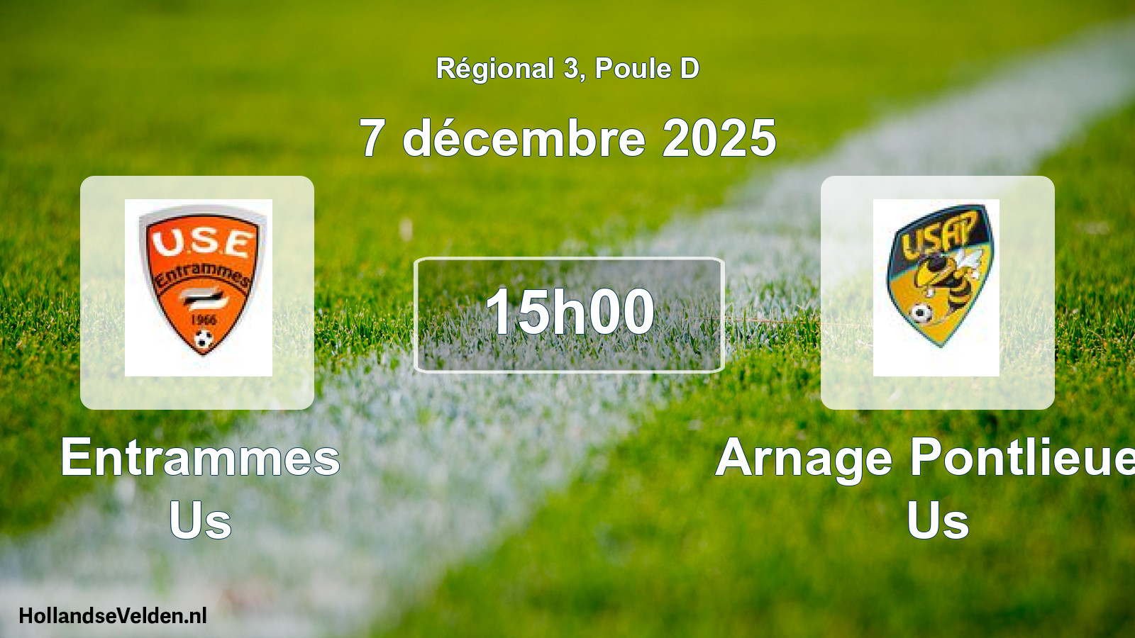 Geplande wedstrijd: Entrammes Us - Arnage Pontlieue Us (7 december 2025)