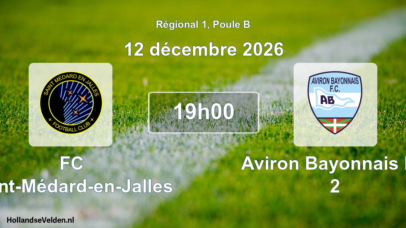 Geplande wedstrijd: FC Saint-Médard-en-Jalles - Aviron Bayonnais FC 2 (12 december 2026)