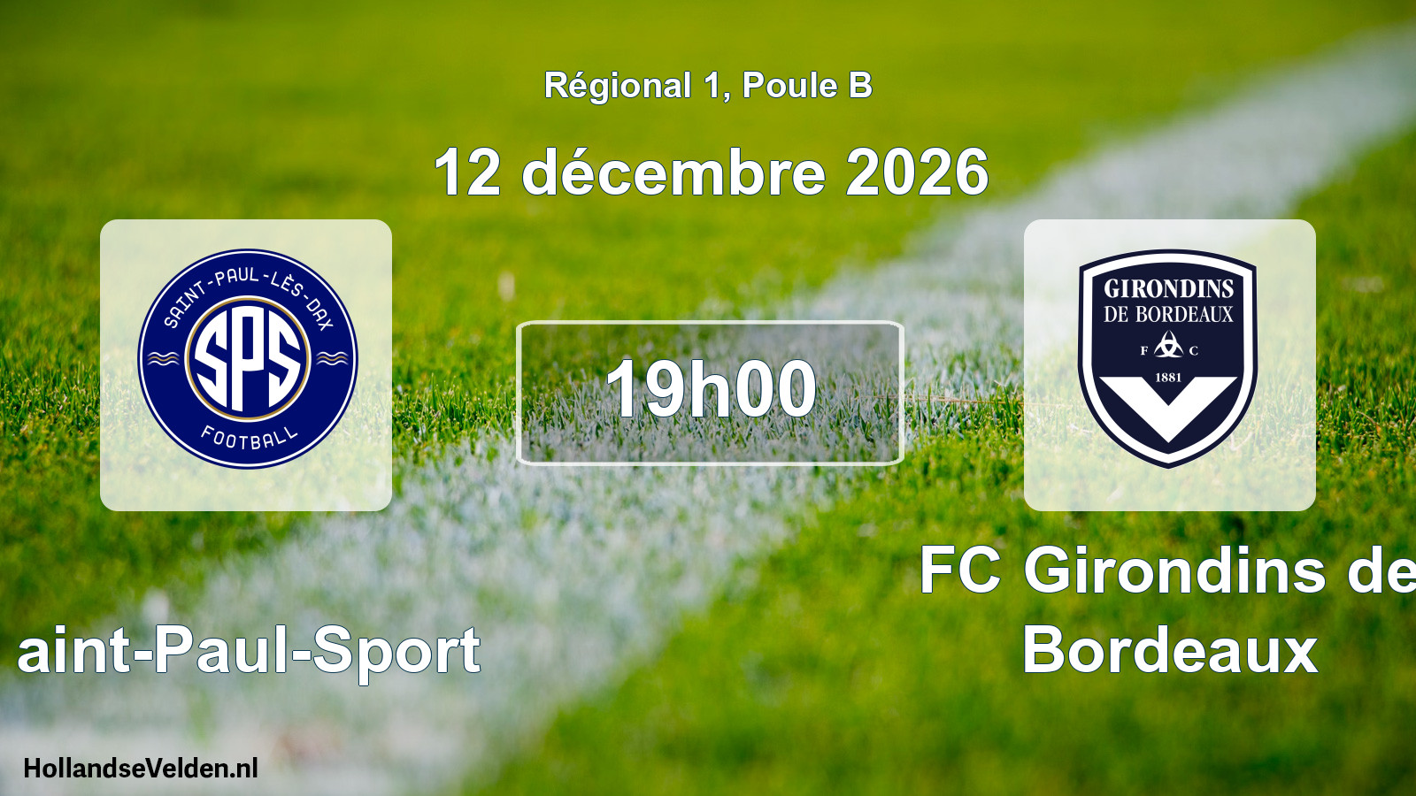 Geplande wedstrijd: Saint-Paul-Sport - FC Girondins de Bordeaux (12 december 2026)