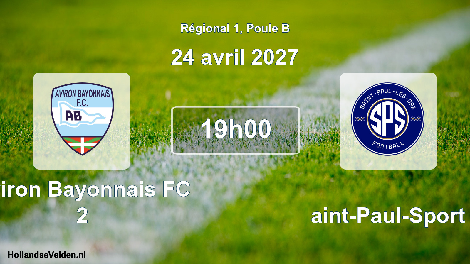 Scheduled Match: Aviron Bayonnais FC 2 - Saint-Paul-Sport (24 April 2027)