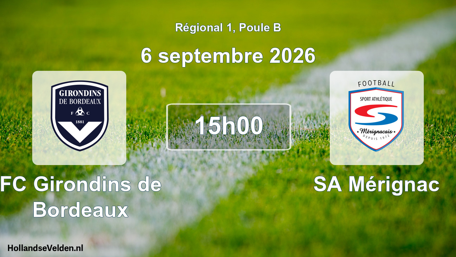 Scheduled Match: FC Girondins de Bordeaux - SA Mérignac (6 September 2026)