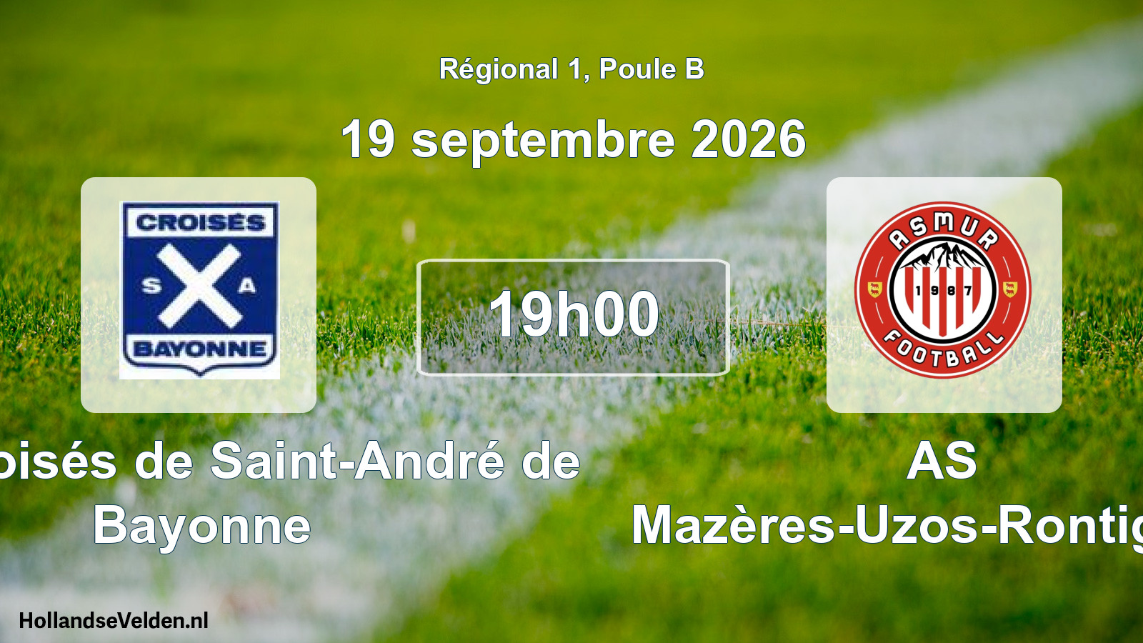 Scheduled Match: Les Croisés de Saint-André de Bayonne - AS Mazères-Uzos-Rontignon (19 September 2026)