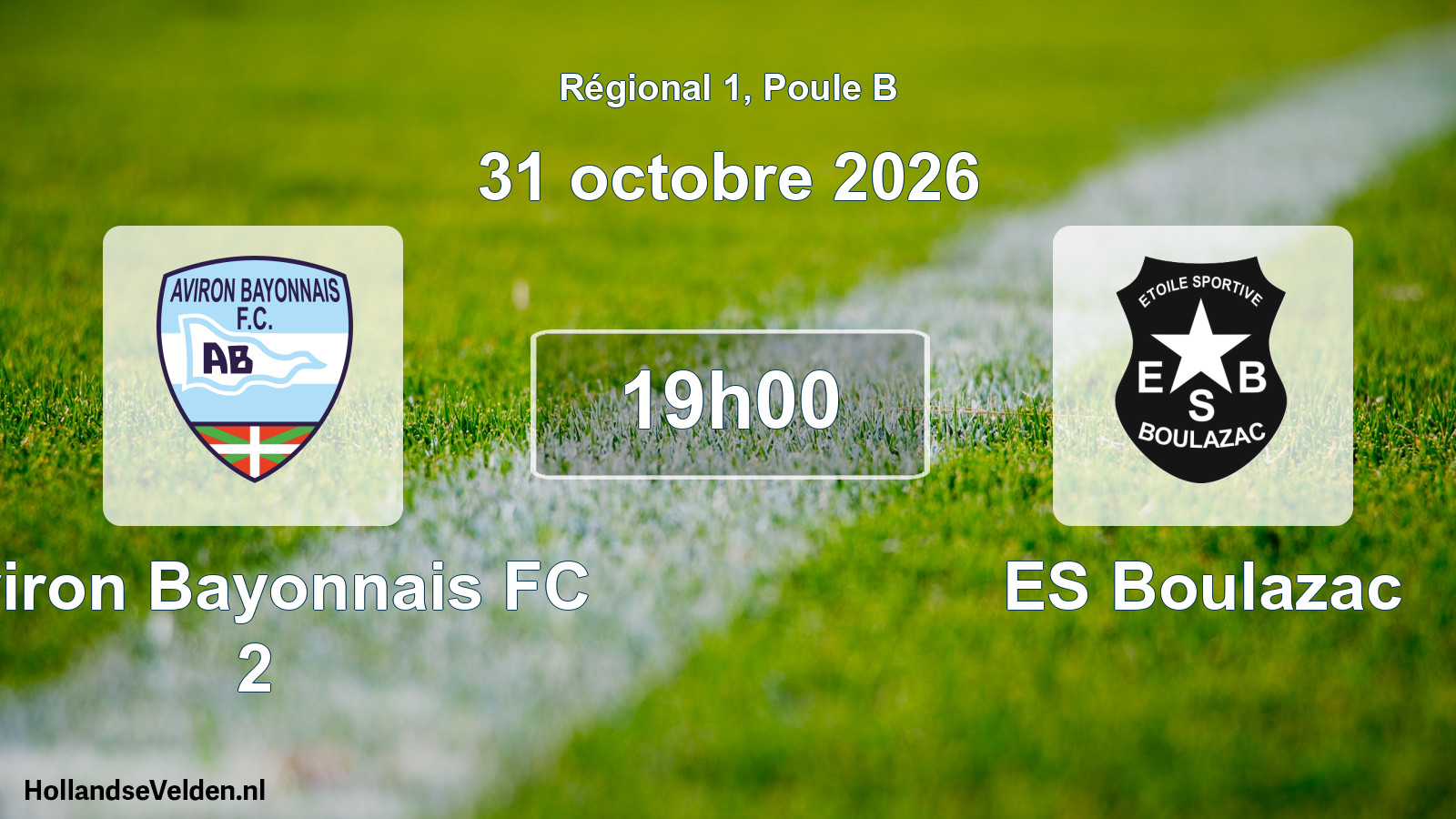 Scheduled Match: Aviron Bayonnais FC 2 - ES Boulazac (31 October 2026)