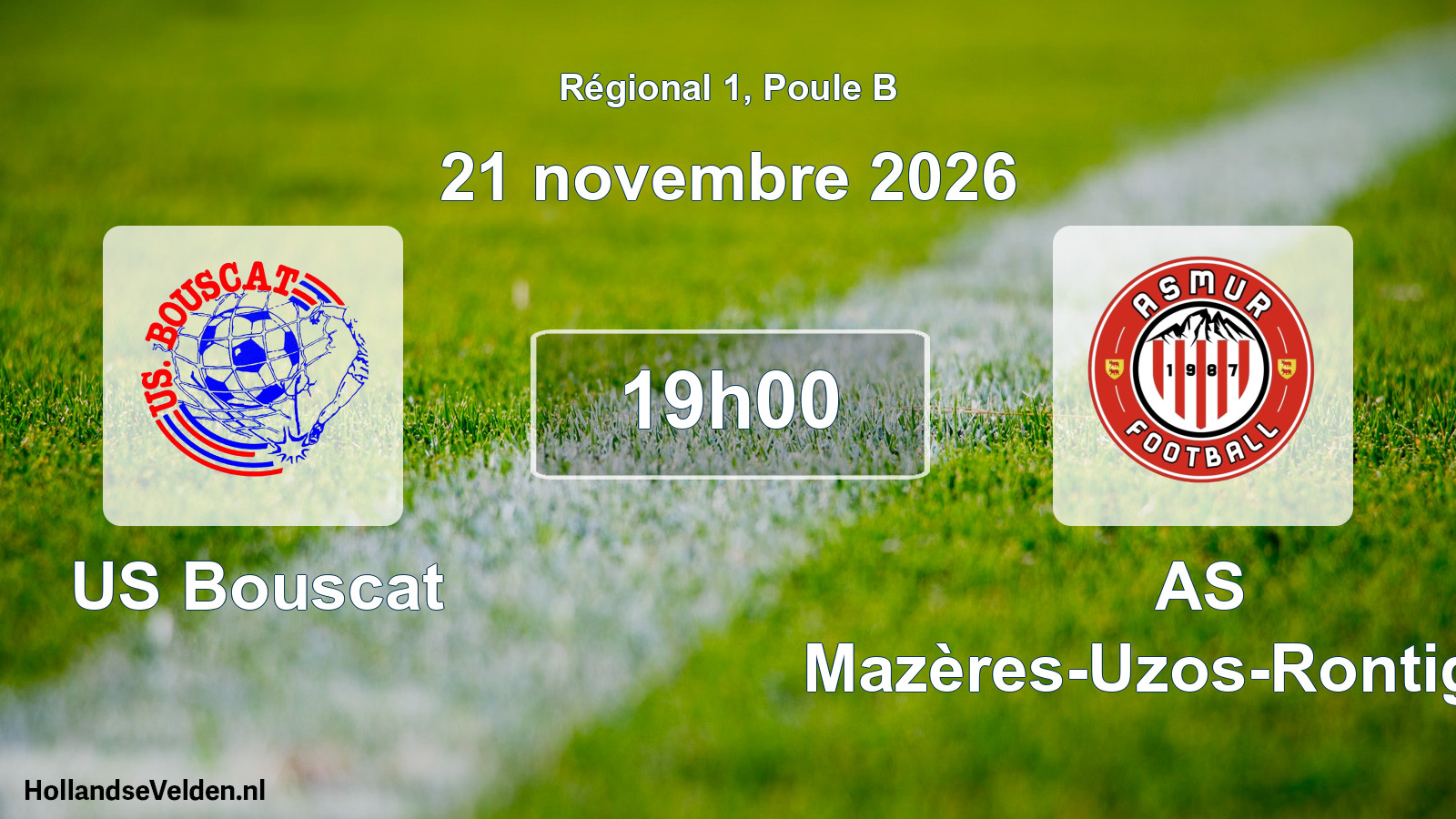 Scheduled Match: US Bouscat - AS Mazères-Uzos-Rontignon (21 November 2026)