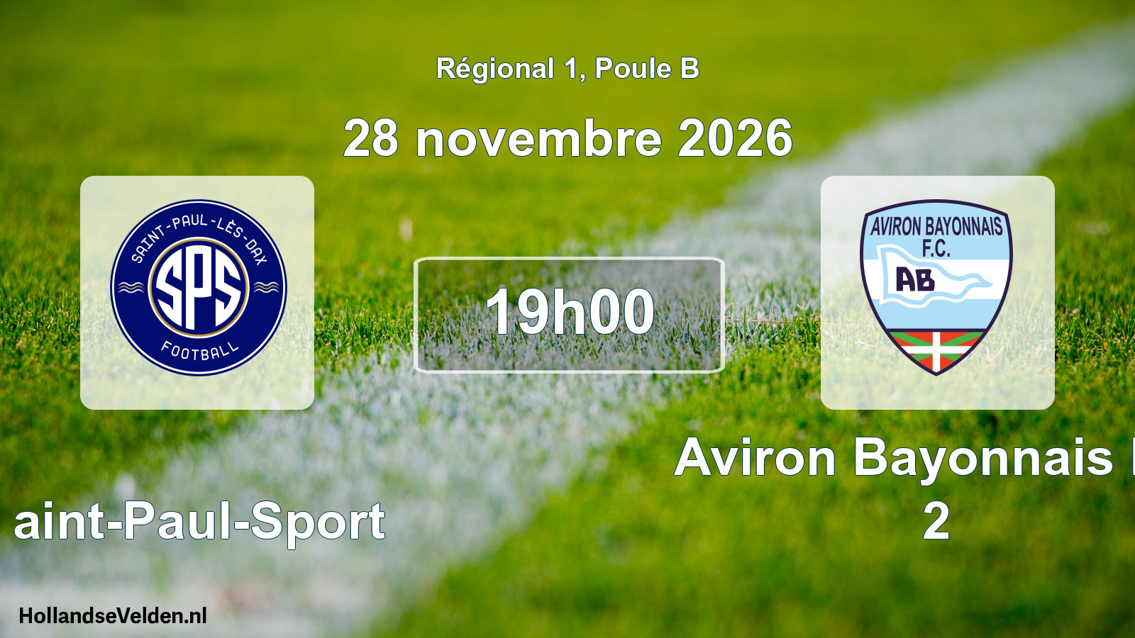Scheduled Match: Saint-Paul-Sport - Aviron Bayonnais FC 2 (28 November 2026)