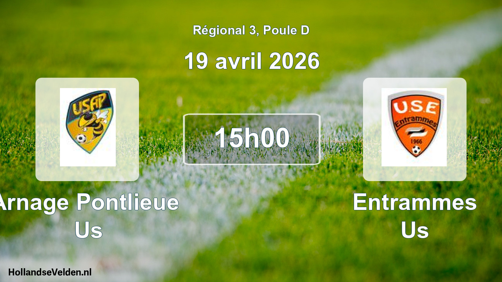 Geplande wedstrijd: Arnage Pontlieue Us - Entrammes Us (19 april 2026)