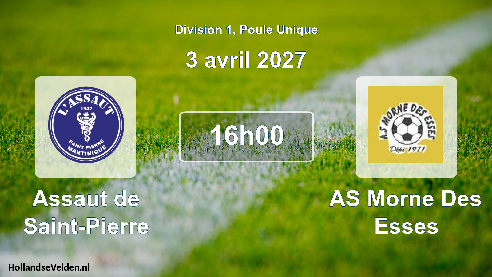Match programmé: Assaut de Saint-Pierre - AS Morne Des Esses (3 avril 2027)