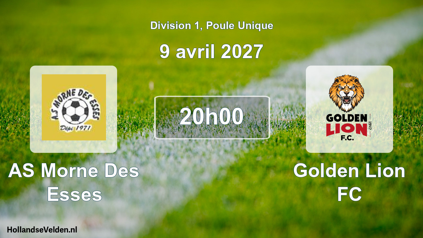 Match programmé: AS Morne Des Esses - Golden Lion FC (9 avril 2027)