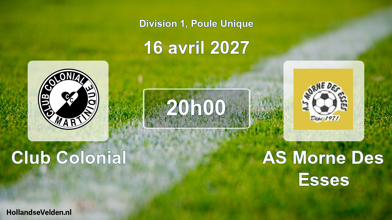 Match programmé: Club Colonial - AS Morne Des Esses (16 avril 2027)