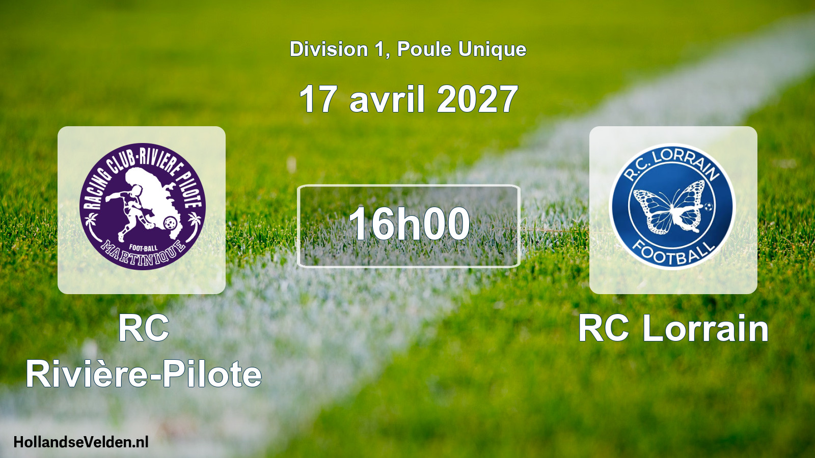 Match programmé: RC Rivière-Pilote - RC Lorrain (17 avril 2027)